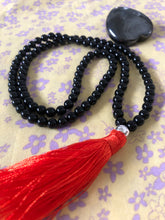Clearing, alchemy Black Obsidian meditation mala bead necklace