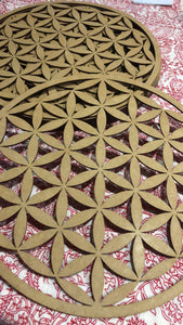 Crystal cut out grid, 30cm ~ Flower of Life (all purpose grid