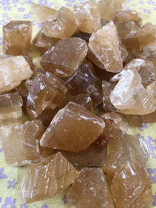 Citrine Calcite, natural, VALUE PACK of 3 ~ calming, enriching, happiness, health, soothing & optimism