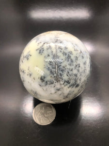 Merlinite | Dendrite Opal Sphere (6cm diameter) ~ magic, abundance, intuition, past life recall, elemental & dimensional connections (#7)