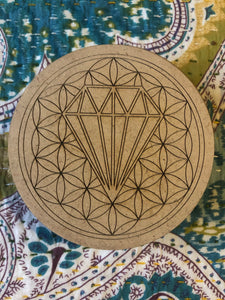 Mini Crystal Grid, 10cm ~ White Flame of the Diamond Ray (clearing away all blockages and obstacles to living in a state of oneness and love)