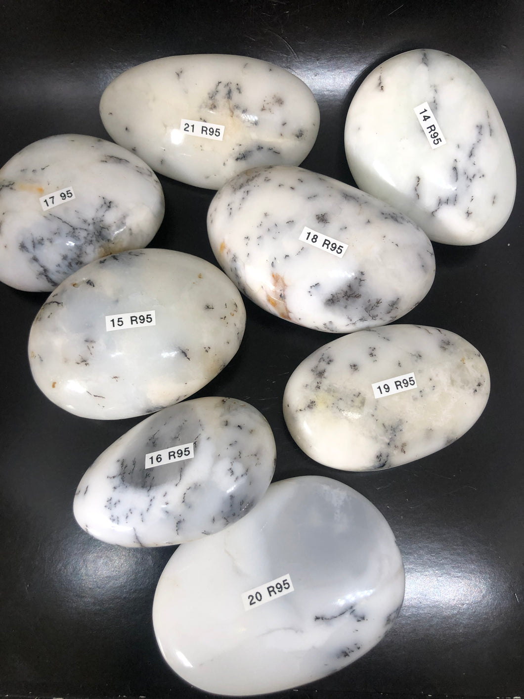 Merlinite | Dendrite Opal Palmstones ~ magic, abundance, intuition, past life recall, elemental & dimensional connections (#14-21)