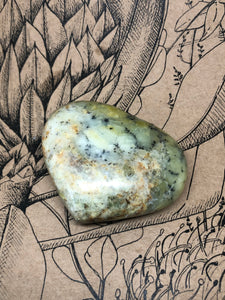 Merlinite | Dendrite Opal Heart (7cm width) ~ magic, abundance, intuition, past life recall, elemental & dimensional connections (#3)