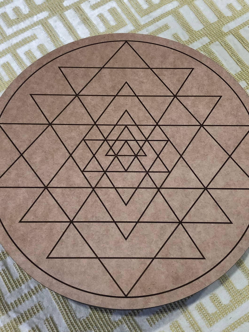 Crystal grid, 30cm ~ Sri Yantra (instrument for wealth)