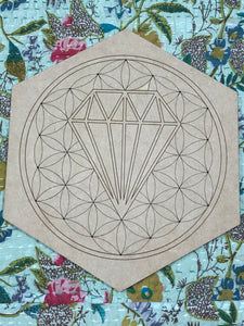 Crystal Grid, 29cm height ~ White Flame of the Diamond Ray (clearing away all blockages and obstacles to living in a state of oneness and love)